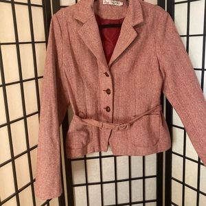 Fitted Jacket with belt.